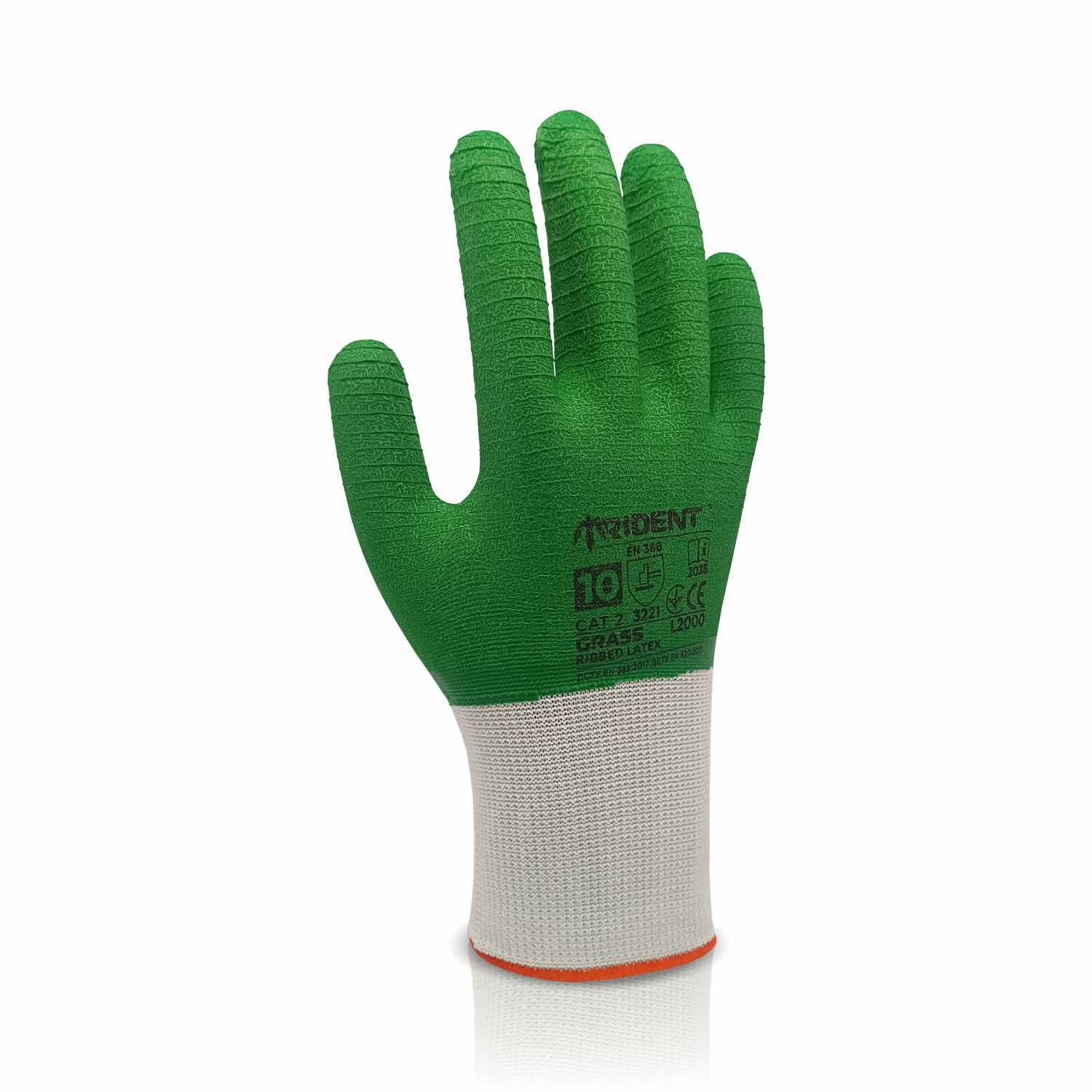 Рукавички поліестерові покриті вспіненим рифленим латексом TRIDENT арт GRASS L2000